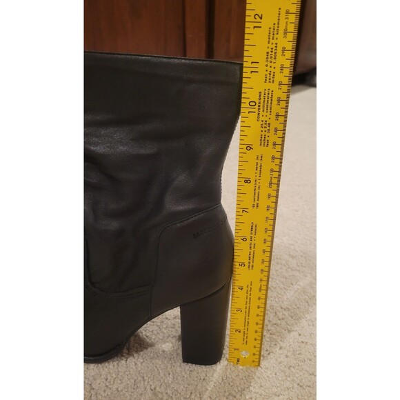 NEW Steve Madden Vector Leather Black Boots Women 9 Slouchy Mid calf MSRP $175 - Picture 8 of 10